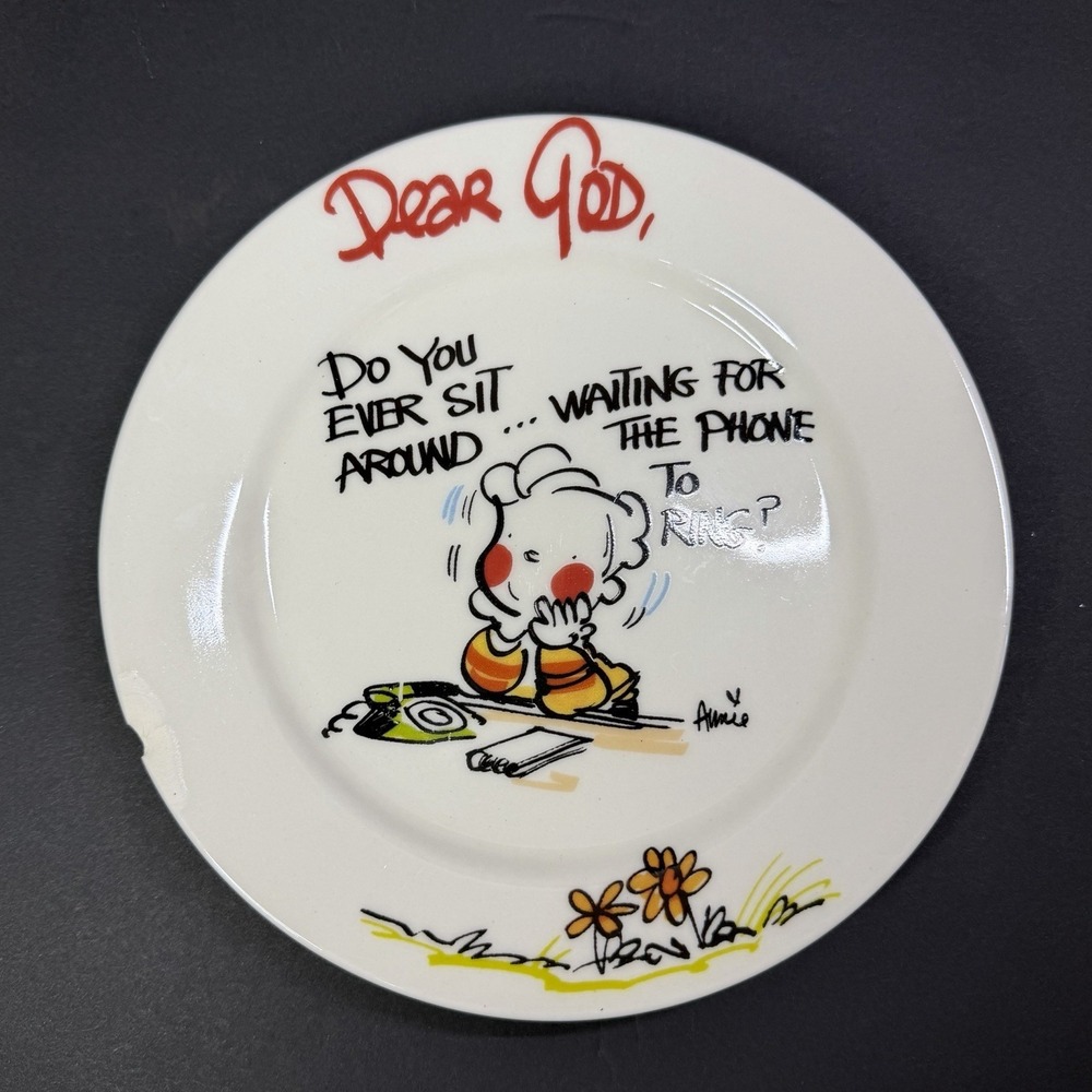 Royal Norfolk 8" Plate Dear God "DO YOU EVER SIT AROUND WAITING FOR THE PHONE ..